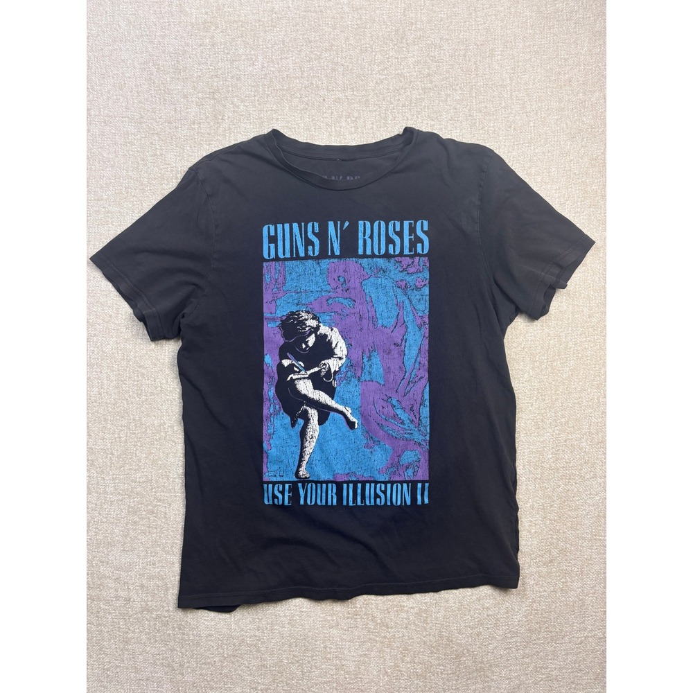 Guns N Roses Use Your Illusion II Tour 1991 Graphic T-Shirt Black Mens Medium